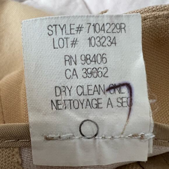 Theory Tan Cotton Lyrca Stretch Sleek Pleated Mid Rise Capri Slacks 90's y2k- 10 - Picture 10 of 10